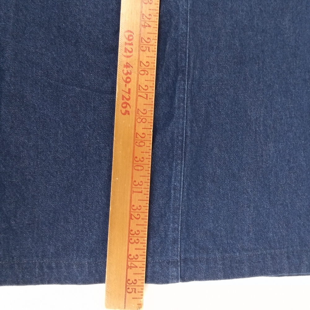 Mountain Lake Denim Midi Skirt Size 12 Blue Minimalist Modest Boho Cottagecore - Picture 9 of 10